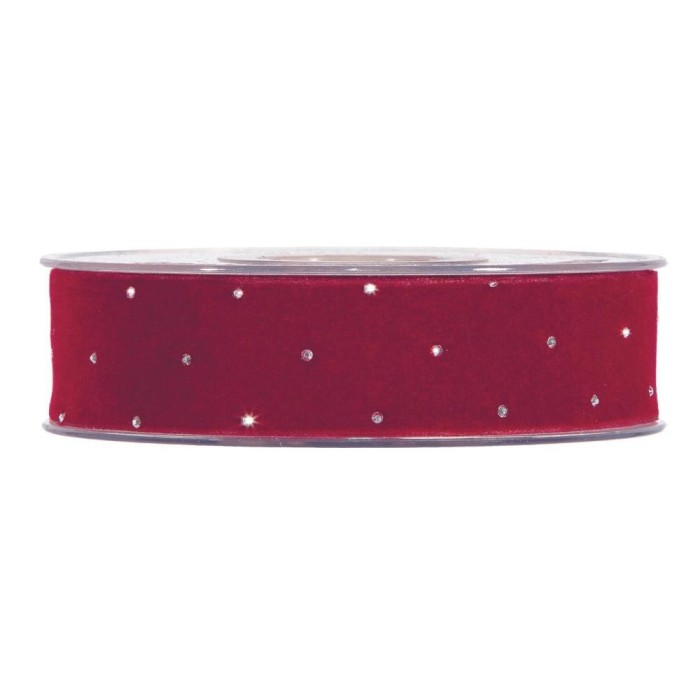 NASTRO XMAS DIAMONDS MM25X10MT BORDEAUX